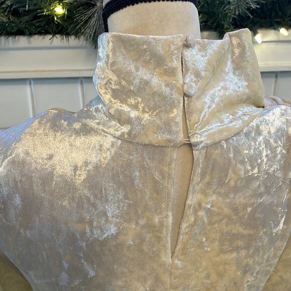 Ronny Kobo White Ivory Crushed Velvet Dress Medium - Picture 6 of 13